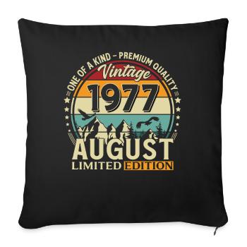 49th Birthday Gift Husband Original 1977 August - Sofa pillowcase 17,3'' x 17,3'' (45 x 45 cm) - black - Front