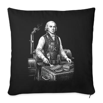 James Madison grilling a BBQ - Sofa pillowcase 17,3'' x 17,3'' (45 x 45 cm) - black - Front