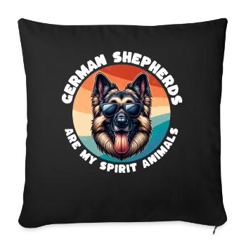 Funny German Shepherd Sayings - Sofa pillowcase 17,3'' x 17,3'' (45 x 45 cm) - black - Front
