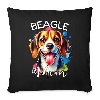 Beagle Mom - Sofa pillowcase 17,3'' x 17,3'' (45 x 45 cm) - black - Front