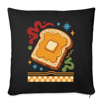 Breakfast Funny Brunch Coffee Pancake Bacon Maple - Sofa pillowcase 17,3'' x 17,3'' (45 x 45 cm) - black - Front