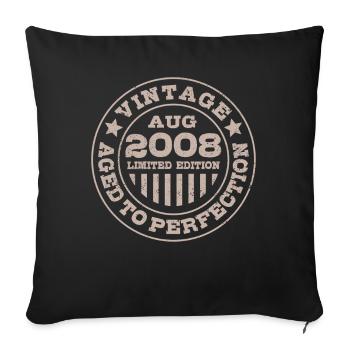 Vintage août 2008 Édition limitée Circle - Housse de coussin décorative 45 x 45 cm - noir - Devant