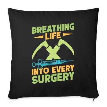Anesthésiste Anesthésie Respiratoire - Housse de coussin décorative 45 x 45 cm - noir - Devant