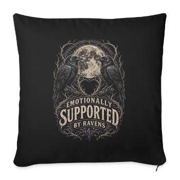 Rabe Raben Émotionnellement soutenu par les Ravens - Housse de coussin décorative 45 x 45 cm - noir - Devant