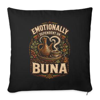 Éthiopie Éthiopien Éthiopien Éthiopien Dépendant de Buna - Housse de coussin décorative 45 x 45 cm - noir - Devant