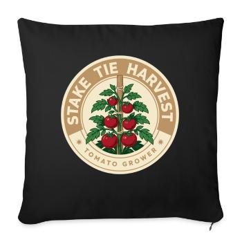 Tomato Plants Harvest Motif in Vintage Style - Sofa pillowcase 17,3'' x 17,3'' (45 x 45 cm) - black - Front