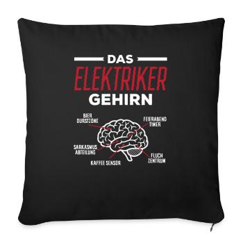 Elektriker Gehirn Beruf Humor - Sofakissenbezug 45 x 45 cm - Schwarz - Vorne