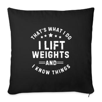 Je fais de la musculation et je connais les choses en salle de sport - Housse de coussin décorative 45 x 45 cm - noir - Devant