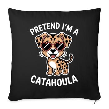 Louisiana Catahoula Leopard Dog Saying Gift - Sofa pillowcase 17,3'' x 17,3'' (45 x 45 cm) - black - Front