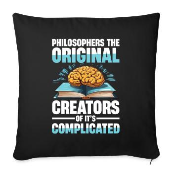 Philosophie Humor Philosophers The Original - Housse de coussin décorative 45 x 45 cm - noir - Devant
