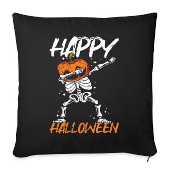Happy Halloween Skeleton Halloween Pumpkin dab dan - Sofa pillowcase 17,3'' x 17,3'' (45 x 45 cm) - black - Front