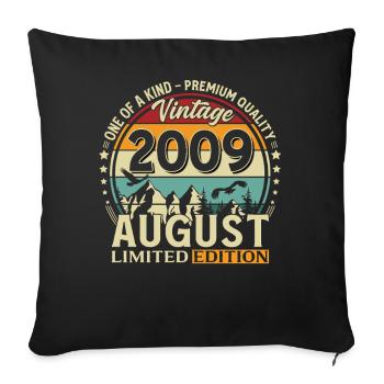 Cadeau du 17e anniversaire Mari Original août 2009 - Housse de coussin décorative 45 x 45 cm - noir - Devant