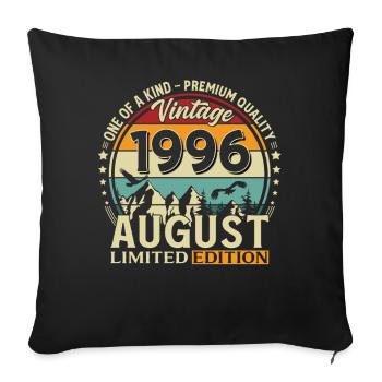 Cadeau du 30e anniversaire Mari Original 1996 août - Housse de coussin décorative 45 x 45 cm - noir - Devant