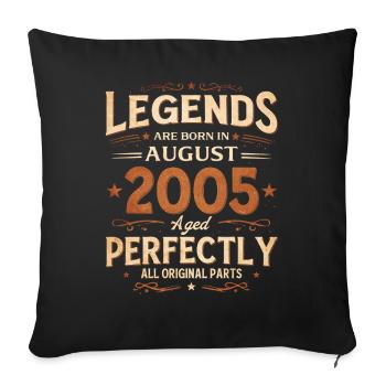 21e cadeau d’anniversaire Légende du mari août 2005 - Housse de coussin décorative 45 x 45 cm - noir - Devant