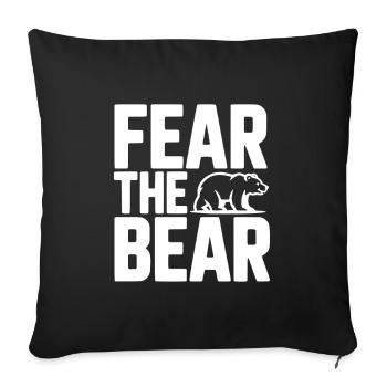Fear The Bear - Sofa pillowcase 17,3'' x 17,3'' (45 x 45 cm) - black - Front