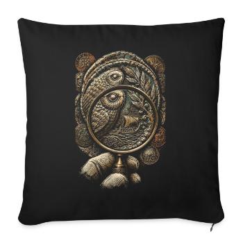 Collectionneur de pièces Numismatique, Collection de pièces - Housse de coussin décorative 45 x 45 cm - noir - Devant