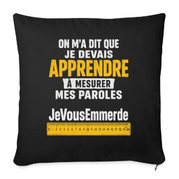 Cadeau humour personnalisé - Housse de coussin décorative 45 x 45 cm - noir - Devant