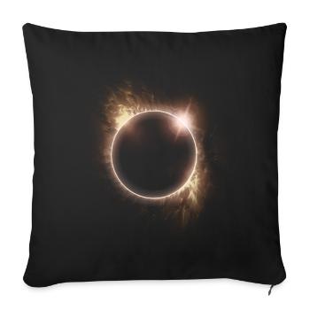 Éclipse solaire du cercle de feu - Housse de coussin décorative 45 x 45 cm - noir - Devant