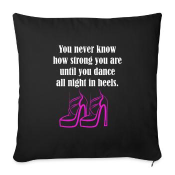 Danse de couple en valse - Housse de coussin décorative 45 x 45 cm - noir - Devant