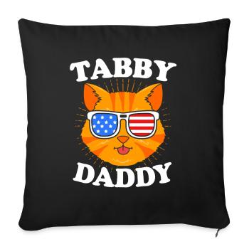 Chat tigré - Housse de coussin décorative 45 x 45 cm - noir - Devant