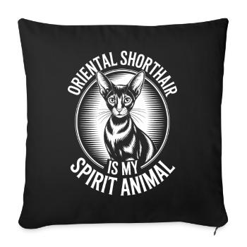 Oriental Shorthair Gift Cats Sayings - Sofa pillowcase 17,3'' x 17,3'' (45 x 45 cm) - black - Front