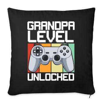 Niveau Grand-père débloqué - Housse de coussin décorative 45 x 45 cm - noir - Devant