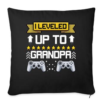 Rétro Upgrade jusqu’à Grand-père - Housse de coussin décorative 45 x 45 cm - noir - Devant