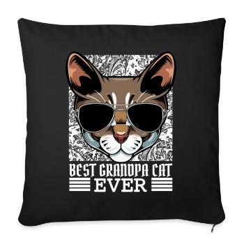 Best Grandpa Cat Ever - Sofa pillowcase 17,3'' x 17,3'' (45 x 45 cm) - black - Front