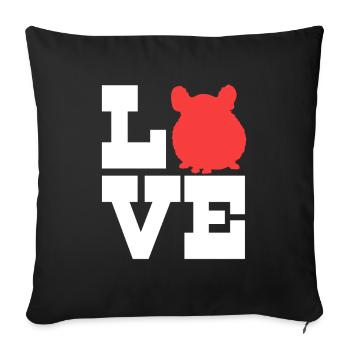 Chinchilla - Housse de coussin décorative 45 x 45 cm - noir - Devant