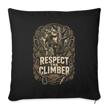 Les arboriculteurs Entretien des arbres respectent l’alpiniste - Housse de coussin décorative 45 x 45 cm - noir - Devant
