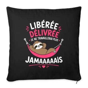 Libérée Délivrée, Paresse Reine - Housse de coussin décorative 45 x 45 cm - noir - Devant