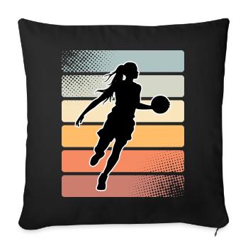 Basketball Basketball Basketball Femme - Housse de coussin décorative 45 x 45 cm - noir - Devant