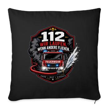 Feuerwehr - Sofakissenbezug 45 x 45 cm - Schwarz - Vorne