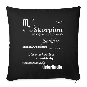 Skorpion_Sternzeichen - Sofakissenbezug 45 x 45 cm - Schwarz - Vorne