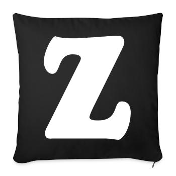 Impression en grand style Z | Lettre Z | Z Logo - Housse de coussin décorative 45 x 45 cm - noir - Devant