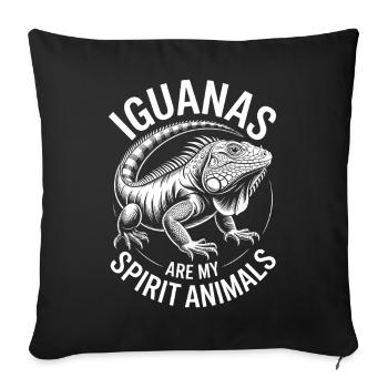 Iguanas Sayings Iguanas Funny Iguanas Gift - Sofa pillowcase 17,3'' x 17,3'' (45 x 45 cm) - black - Front