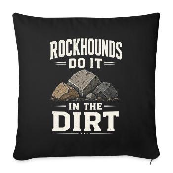 Geologie Rockhounding Fossilien Mineralien Sammler - Sofakissenbezug 45 x 45 cm - Schwarz - Vorne