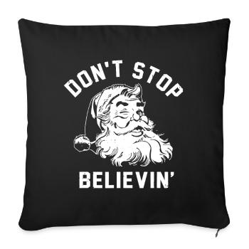 Ne cesse pas de croire Chien Barbu. - Housse de coussin décorative 45 x 45 cm - noir - Devant