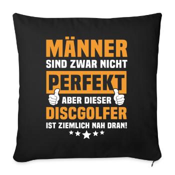 Lustige Discgolfer Sprüche - Sofakissenbezug 45 x 45 cm - Schwarz - Vorne
