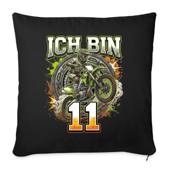 Ich bin Motocross Nitro 11 - Sofakissenbezug 45 x 45 cm - Schwarz - Vorne