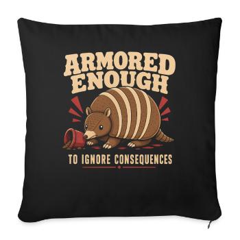 Armadillo Drôle Armadillo Texas - Housse de coussin décorative 45 x 45 cm - noir - Devant