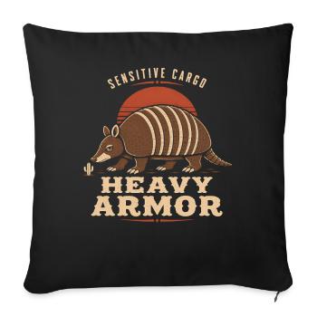 Armadillo Drôle Armadillo Texas - Housse de coussin décorative 45 x 45 cm - noir - Devant