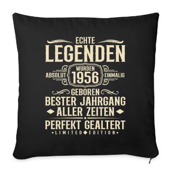 Jahrgang 1956 Geburtstag Absolut Einmalig - Sofakissenbezug 45 x 45 cm - Schwarz - Vorne