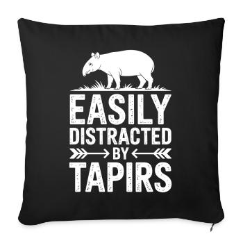 Tapire Sprüche Tapir Lustiges Tapire Geschenk - Sofakissenbezug 45 x 45 cm - Schwarz - Vorne