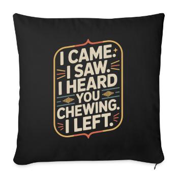 Bruits de mastication bruits de mastication bruits de claquement mastication mâchonnement - Housse de coussin décorative 45 x 45 cm - noir - Devant