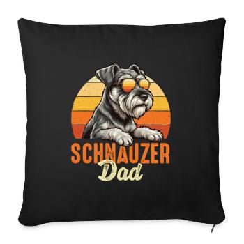 Schnauzer Dad Miniature Standard Giant Pride - Sofa pillowcase 17,3'' x 17,3'' (45 x 45 cm) - black - Front
