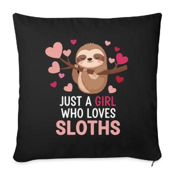 L’amour paresseux : Juste une fille paresseuse - Housse de coussin décorative 45 x 45 cm - noir - Devant