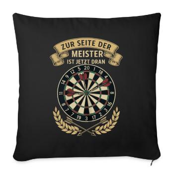 Dartsmeisterschaft Jetzt Ist Dran - Sofakissenbezug 45 x 45 cm - Schwarz - Vorne