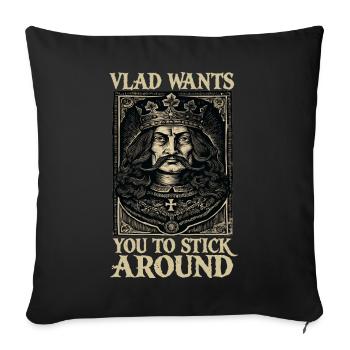 Vlad veut te garder - Housse de coussin décorative 45 x 45 cm - noir - Devant