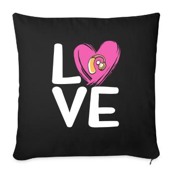 Deaf Deaf Deaf Sign Language - Sofa pillowcase 17,3'' x 17,3'' (45 x 45 cm) - black - Front